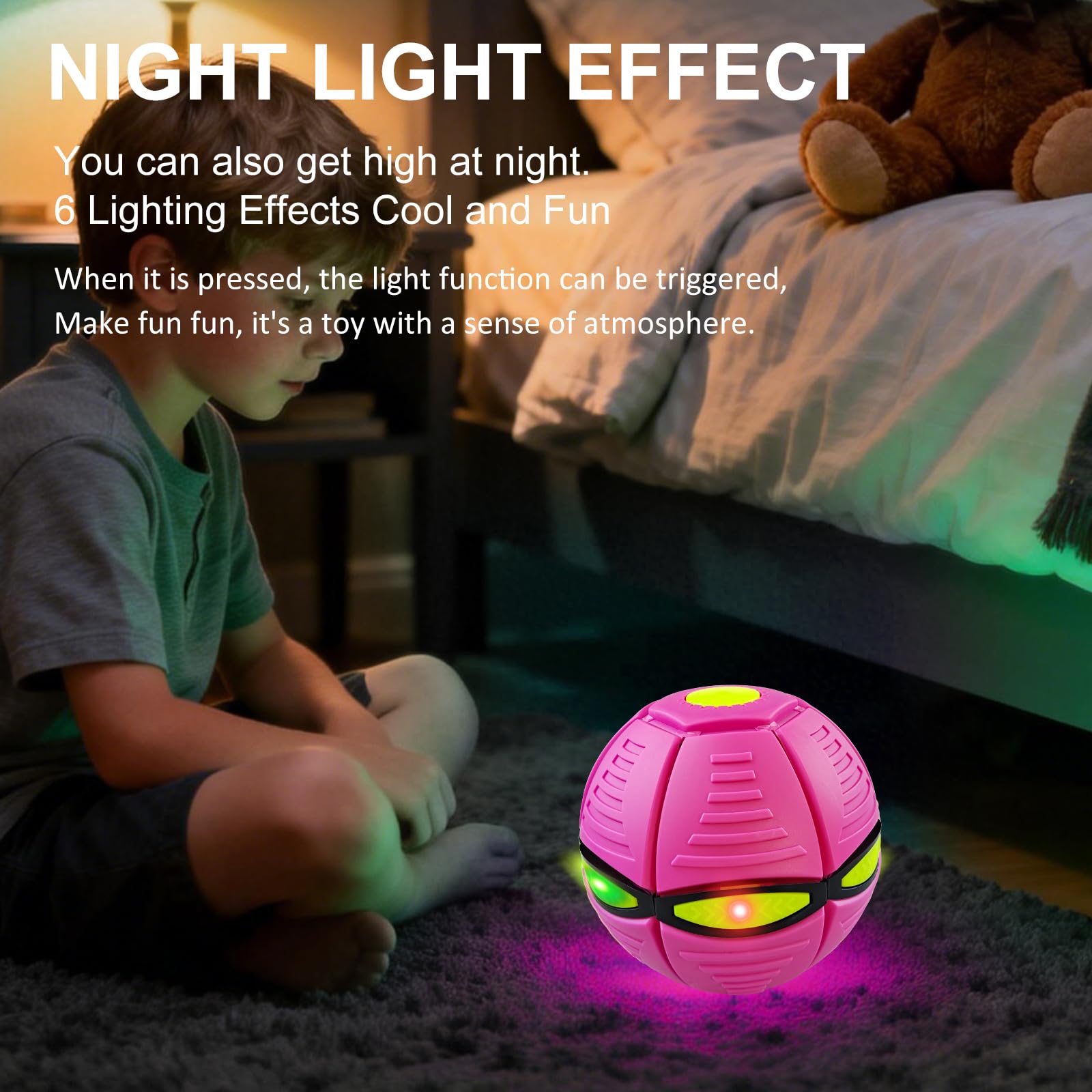 Magic Ball Pop Up Balls Light-Up – Magic Bouncing Pop Up zabawka z jasnymi światłami ruchu, podwójna forma, magiczna piłka do zabawy w pomieszczeniach i na świeżym powietrzu