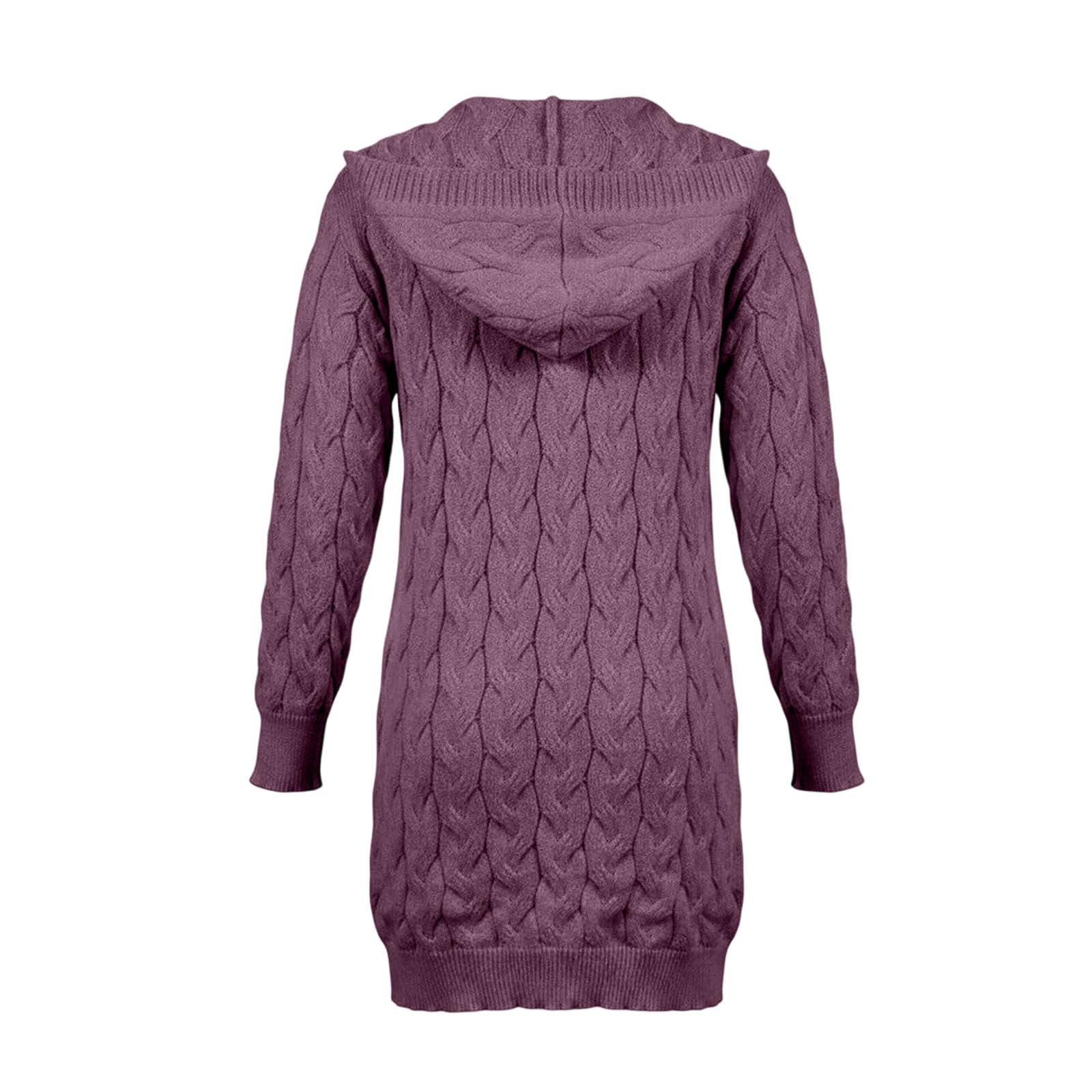 Sweat Femme à Capuche avec Zip Intégral, Modèle Uni, Manches Longues