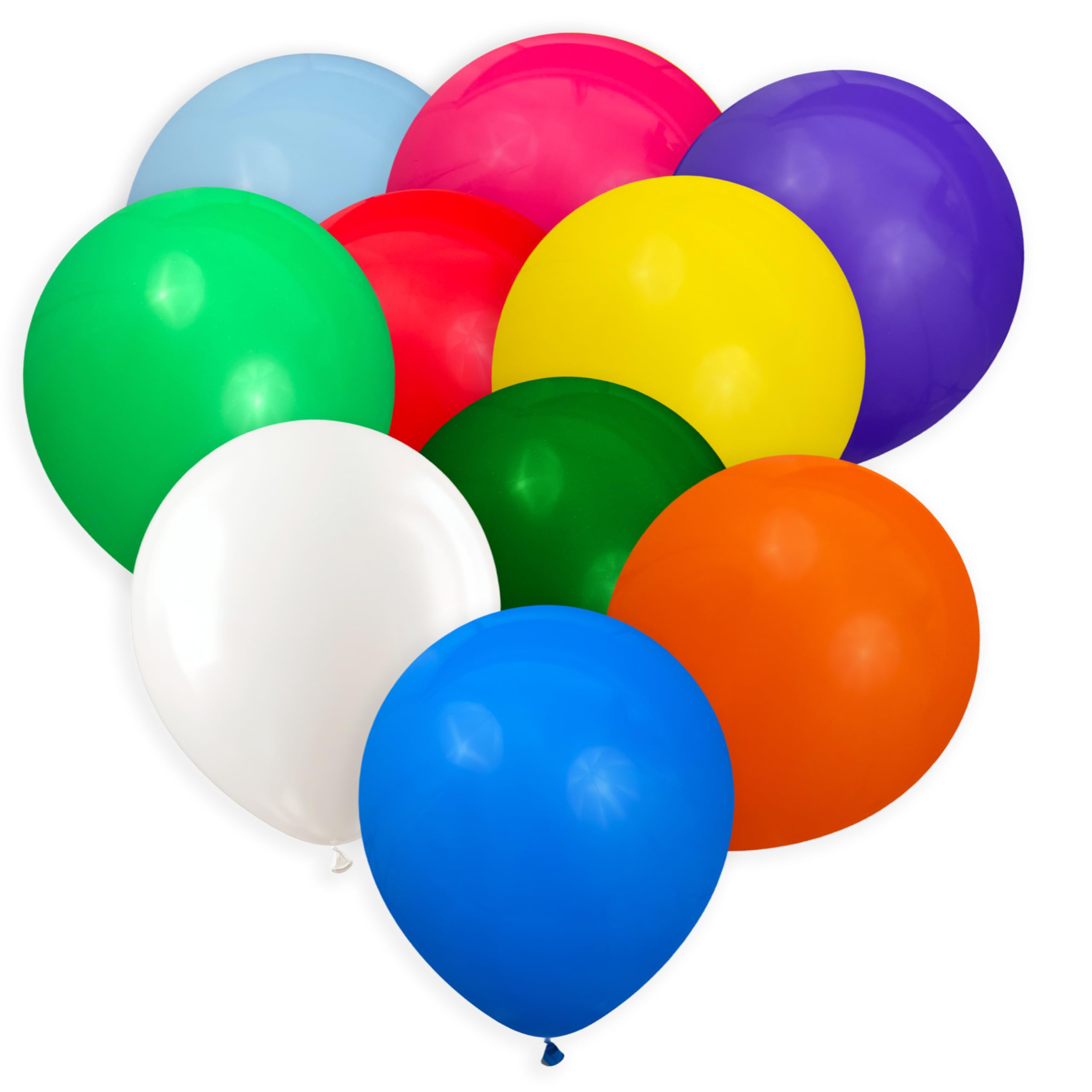 Balloons Assorted Colors, 50 Pack, 12 Inch Rainbow Balloons, 10 Color Balloon Pack For Birthdays, Weddings, Baby Showers, Holidays, Colorful Party