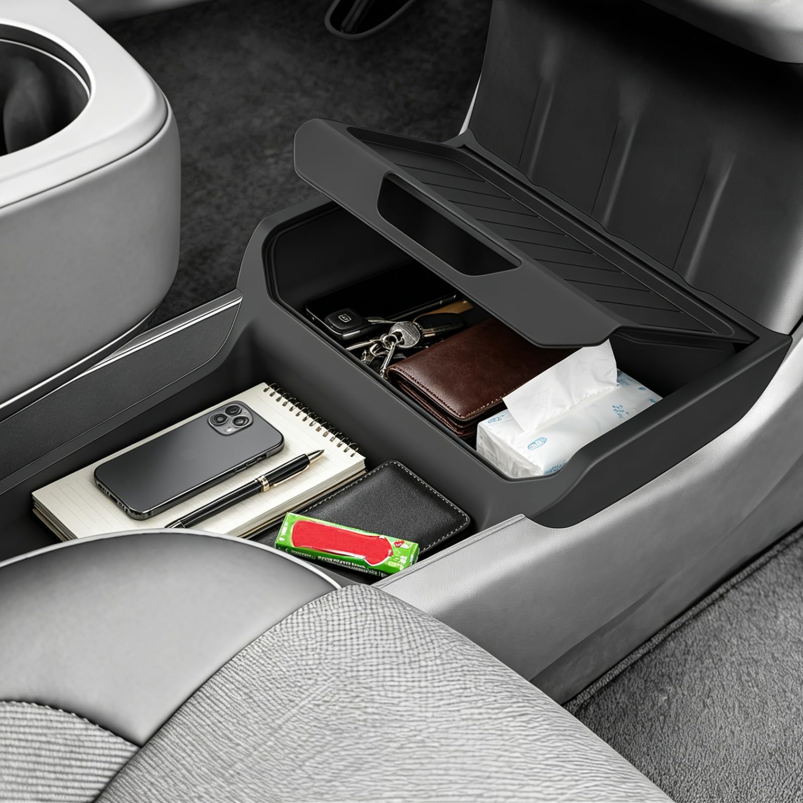 Photo 1 of Lower Center Console Organizer for 2025 2026 Tesla Model Y Juniper Standard