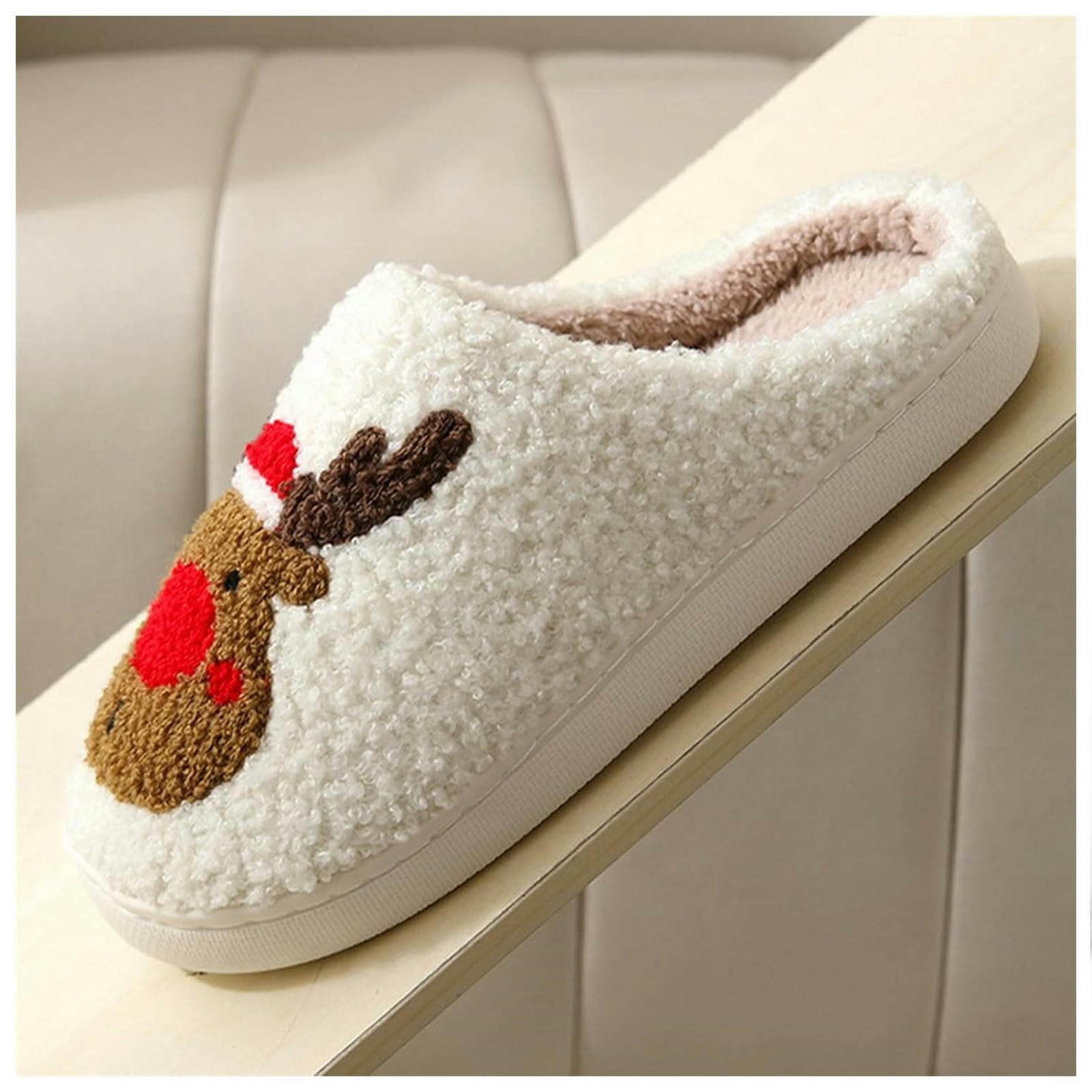 Ciabatte Donna Invernali Cotone Natalizio Adorabile Coppie Resistenti alla Casa in Inverno-44-45-stylea Green