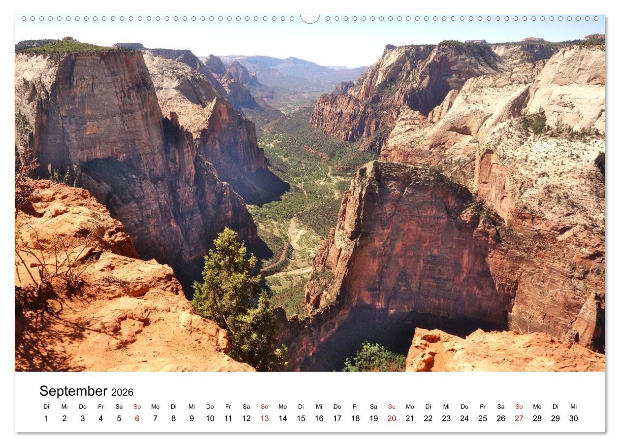USA Nationalparks - Eine Reise durch die Vielfalt und Schönheit der Naturparks Nordamerikas (Wandkalender 2026 DIN A2 quer), CALVENDO Monatskalender: Atemberaubende Landschaften (CALVENDO Natur)