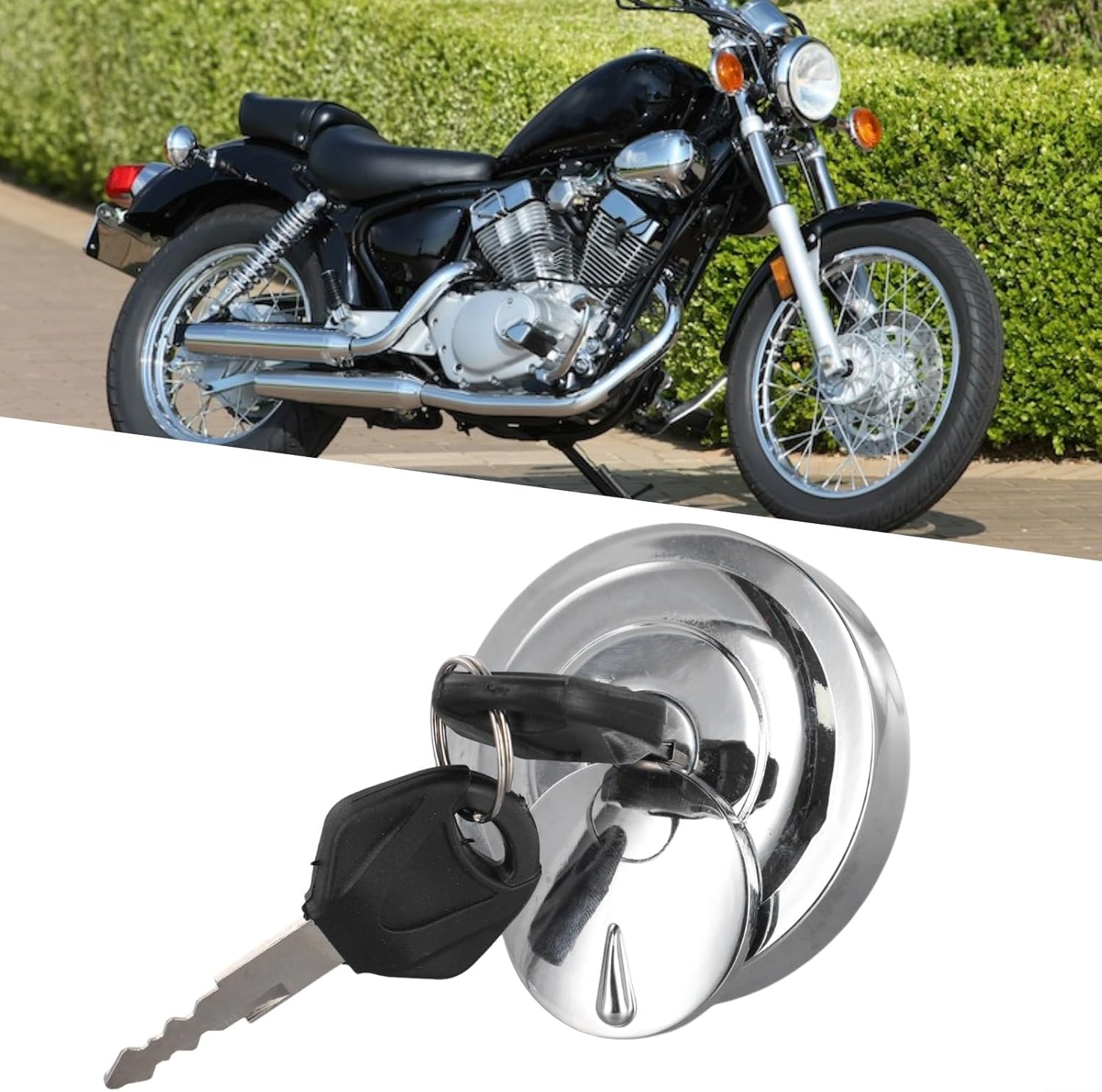 Secure Fit Fuel Gas Tank Cap Lock and Key Set For Yamaha For DragStar Series For XVS650, 950, 1100 Motorcycles