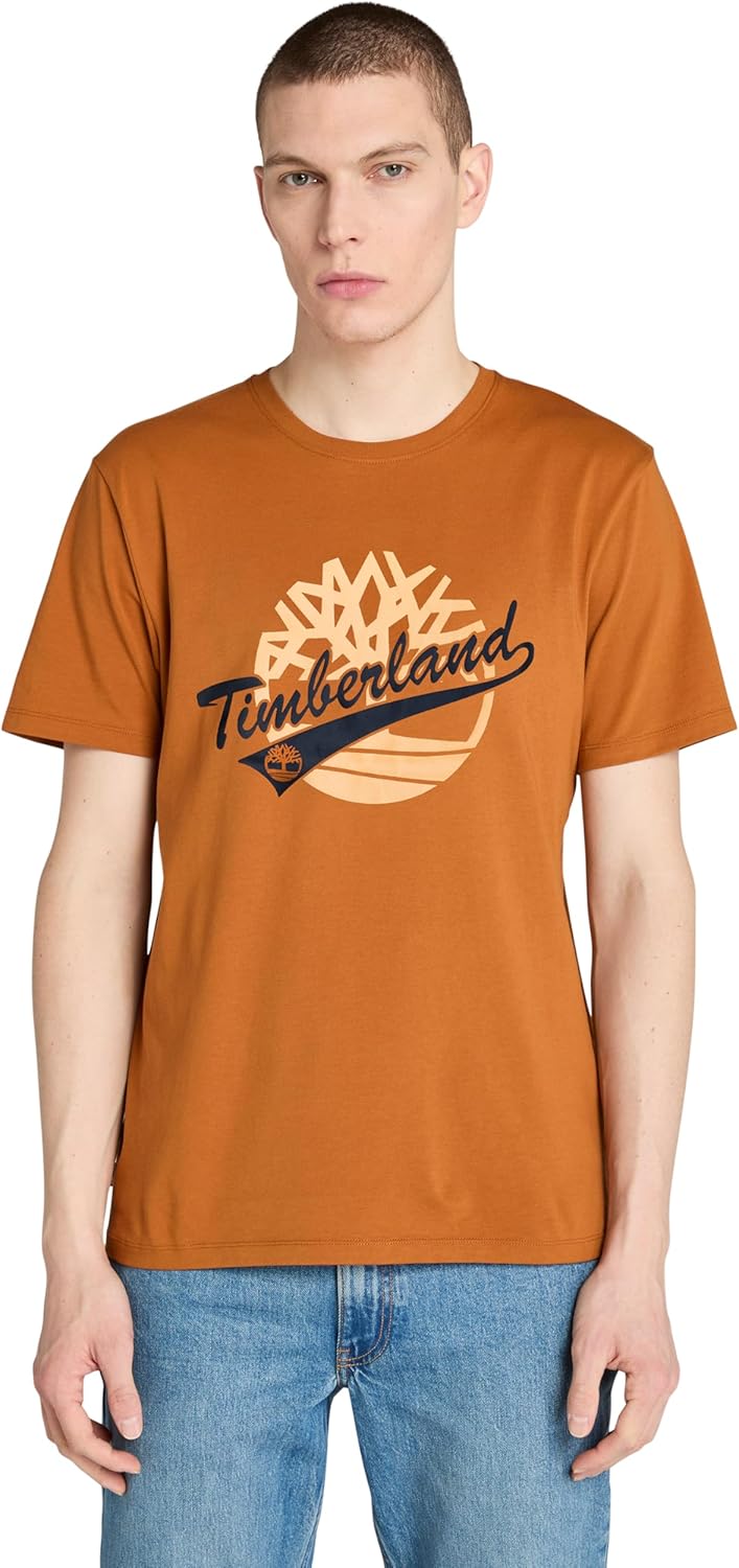 Timberland Mens Brand Carrier Front Graphic T-Shirt