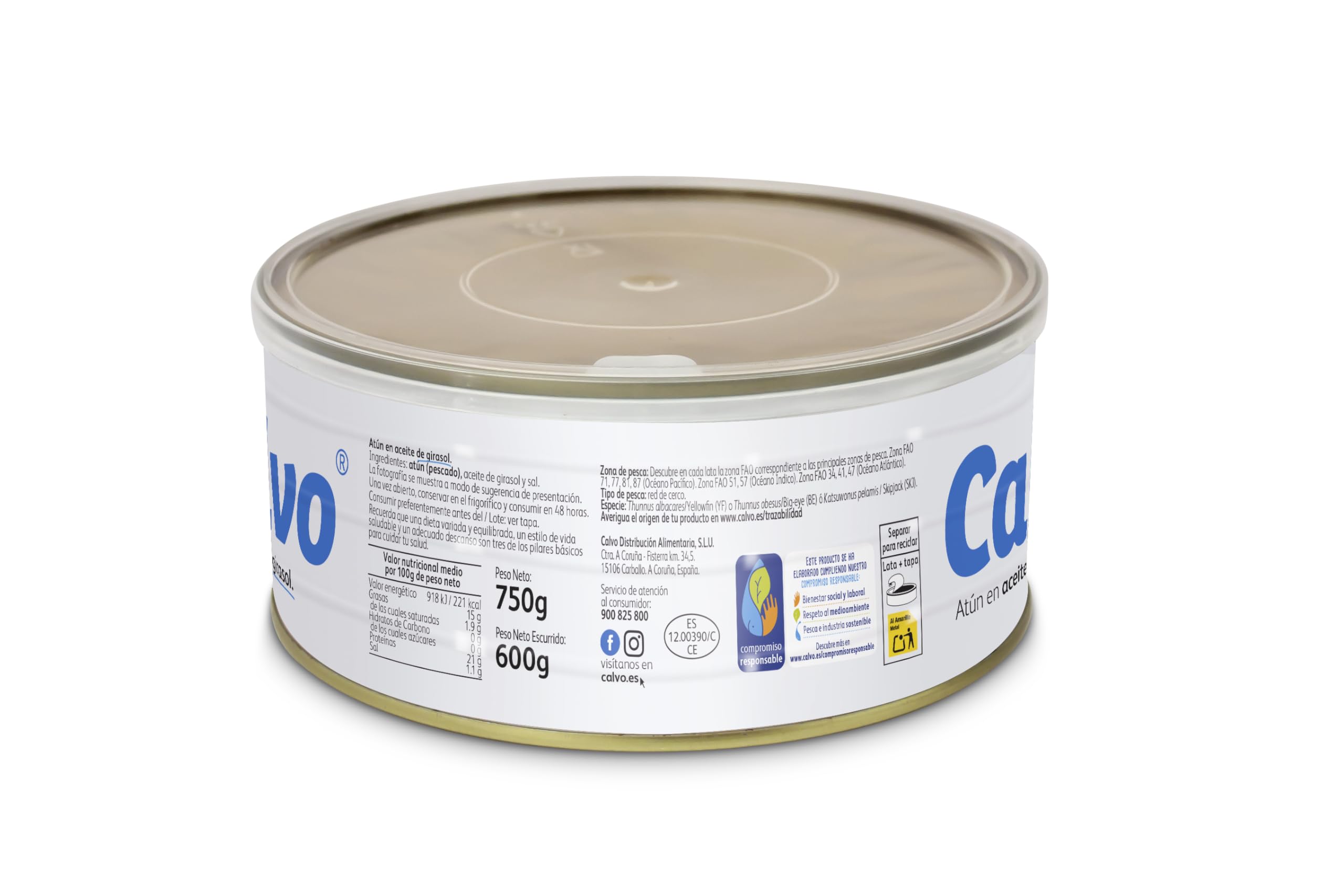 Calvo Atún en Aceite de Girasol 750g