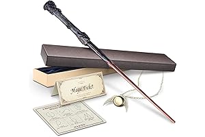 Wizard Wand, Witches Cosplay Magic Wands for Collection, Halloween Props Party Supplies, Delicate Necklace Included