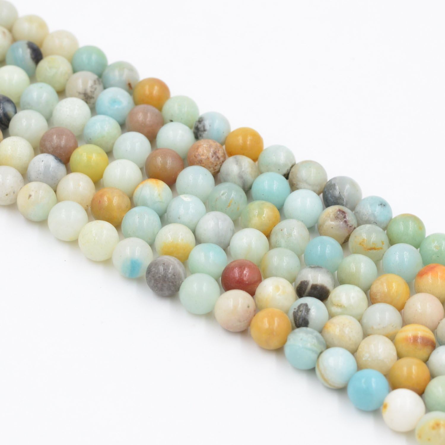 10mm Polished Amazonite Beads Round Gemstone Loose Beads for Jewellery Making 15" a Strand