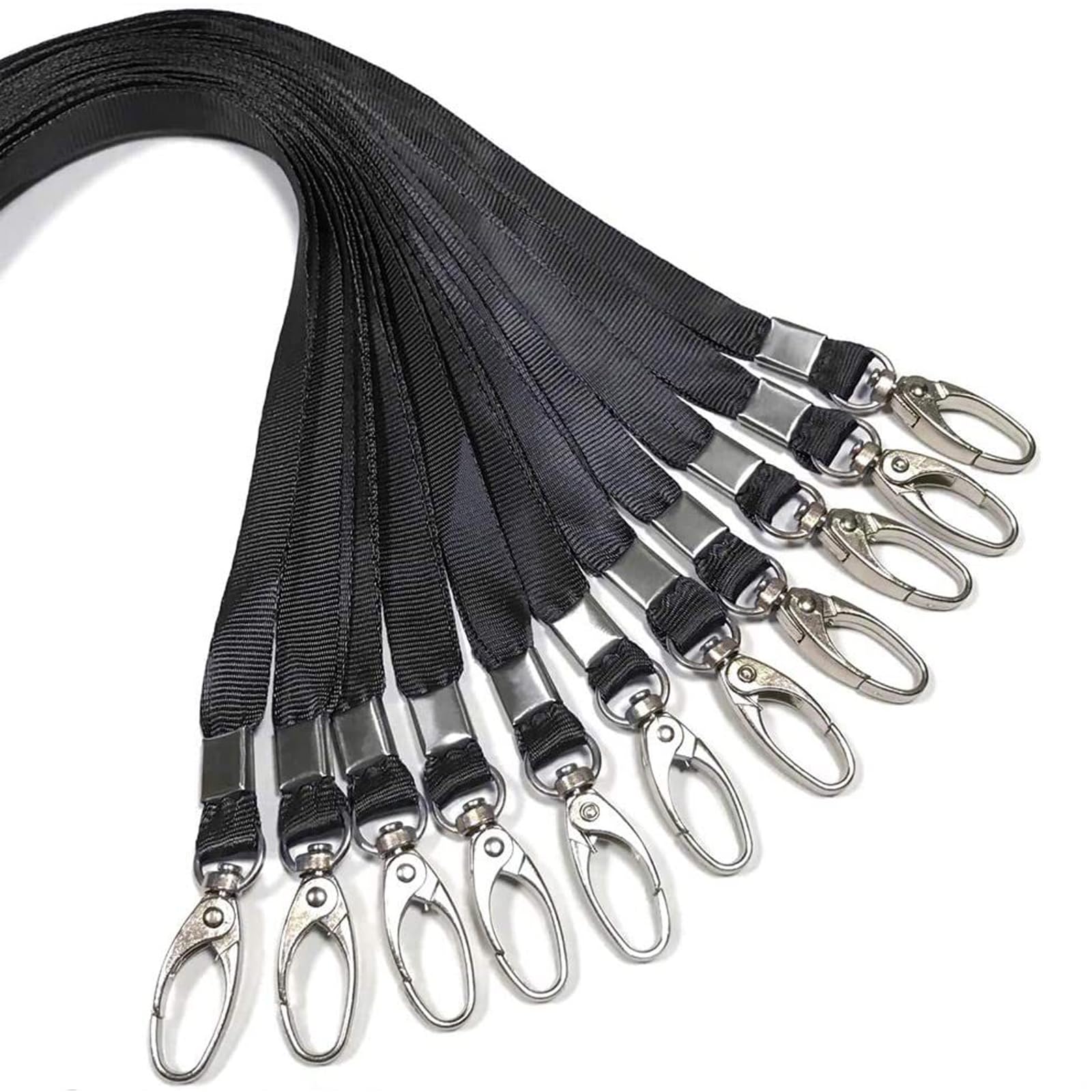 TCPENG Black Lanyard 100 Pack Bulk Badge Lanyards for ID Badges Neck Cruise Lanyard Name Tag Lanyard ID Holder