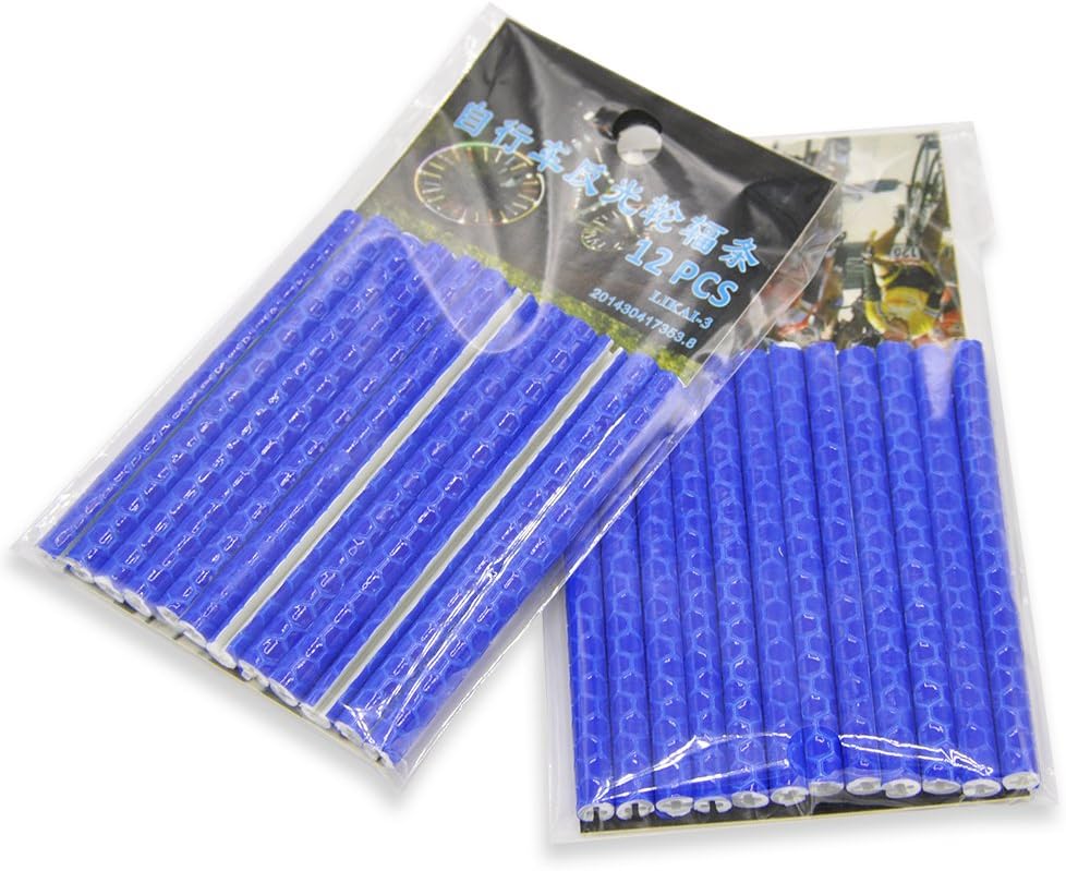 Labego 24pcs Riding Bike Bicycle Wheel Spoke Reflector Reflective Mount Clip Tube Cycling Warning Strips