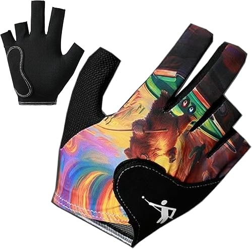 Guantes de billar ajustables y transpirables  Guantes de billar de tres dedos, guantes de billar para mano izquierda y derecha, cómodo protector de