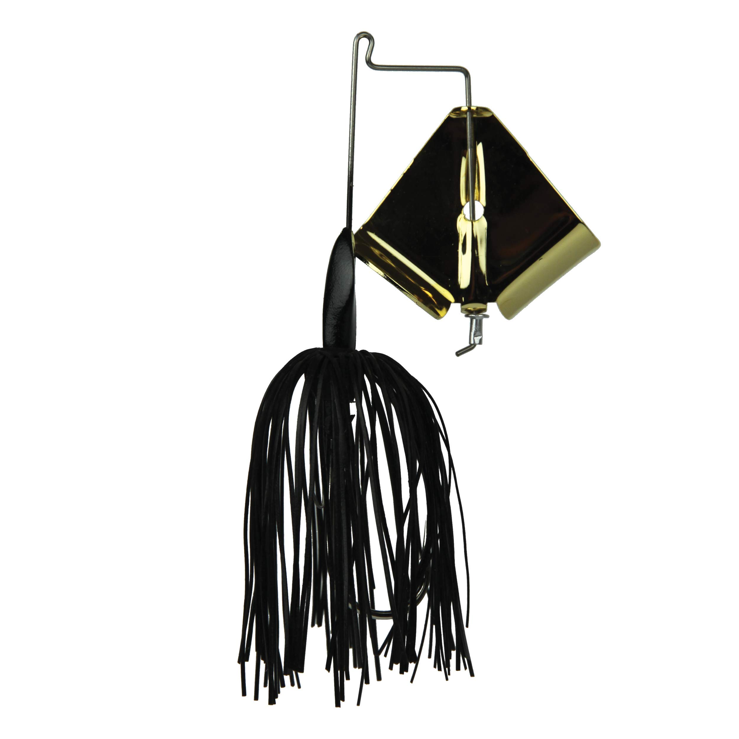 Tackle HD Worldwide Gold Buzzer Fishing Bait, Buzz Bait with Mustad Ultra Point Fishing Hook and Pro Series Skirt, Top Water Bass Fishing Lure for