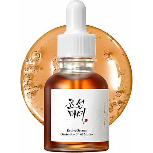 Beauty of Joseon Revive Snail Mucin Ginseng Serum Hydrating Peptide Facial Moisturizer Dark Spot Acne Scar Remover for Sensitive Face. Korean Skin Care for Men and Women, 30ml, 1fl. oz