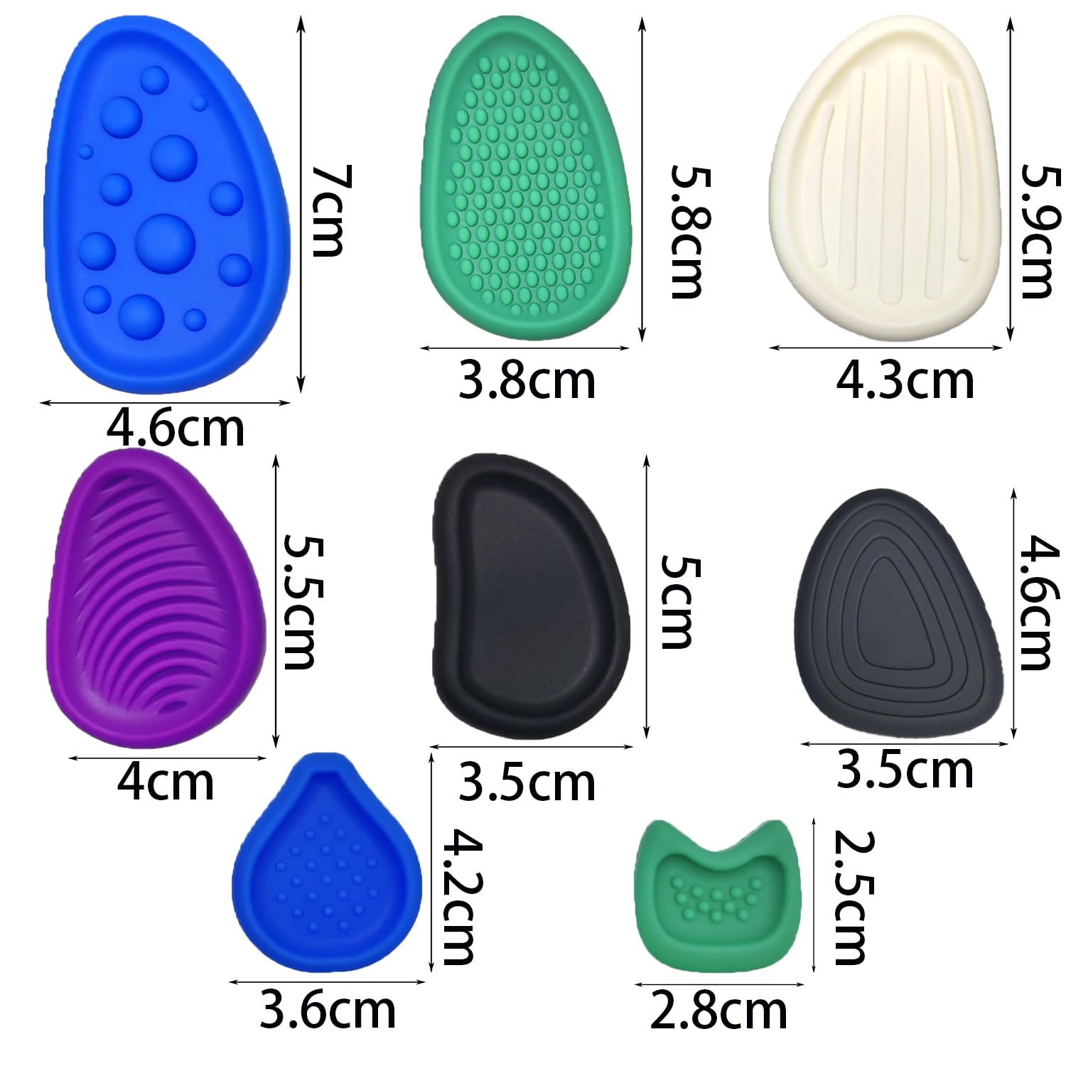 Sensory Stones Piedras Sensoriales Juguete - Juego de 8 Piezas, Azul, Sensorial para Niños contra el Estrés, Aptas para Todos, Reducen el Estrés y Favorecen la Relajación
