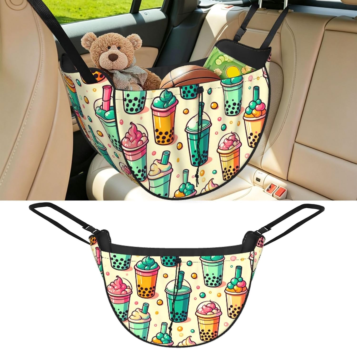 Augenstern Colorful-Milk-Tea Car Backseat Organizer Bag For Road Trips