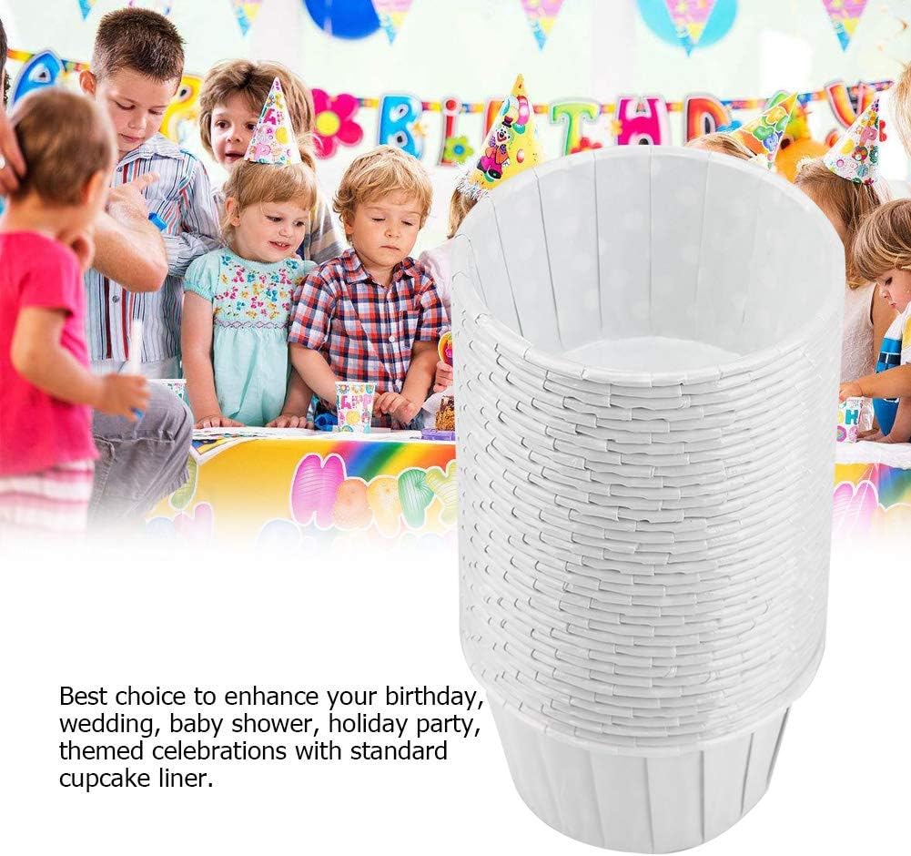 FTVOGUE 100Pcs Round Cake Baking Cups, Food Grade Paper, Disposable, for Wedding Birthdays & Themed Celebrations - Image 4