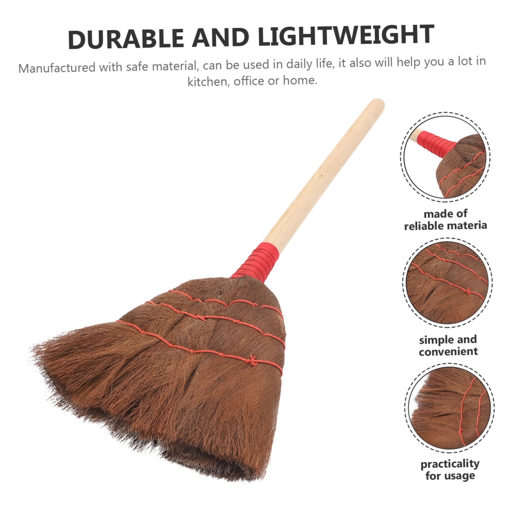 FRCOLOR House Broom for Indoor Sweeping Multi-Functional Cleaning Brush for Home Random Style