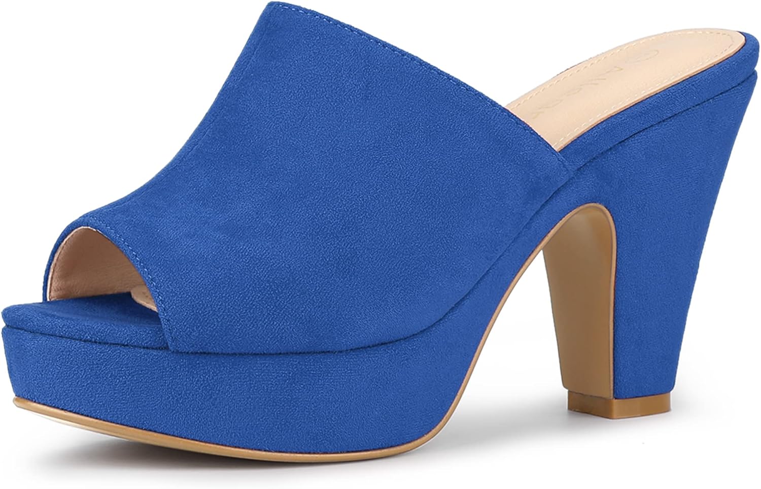 Allegra K Women's Open Toe Platform Chunky Heel Slides Sandals