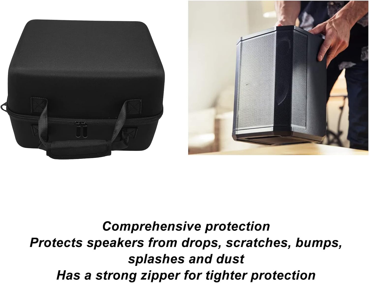 Yunseity Speaker Hard Case, Scratch Proof Protective Bag for S1 PRO, Thickened Nylon Storage Carrying Case for Speaker, Can Store Mics & Cords