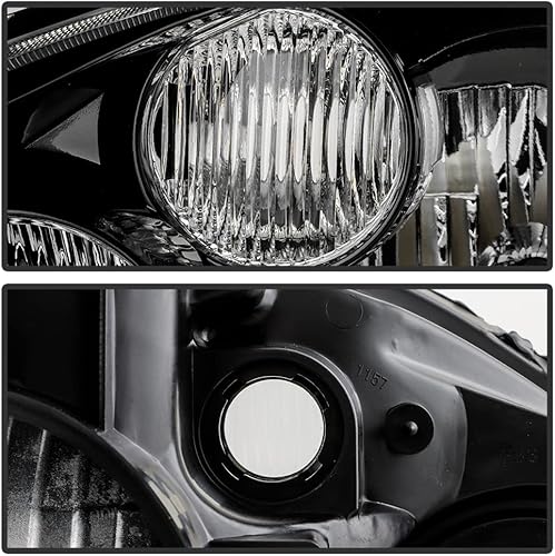 Miniatura 5 de ACANII - Faros delanteros de halogéno negro para Nissan Altima modelo de fábrica 2005-2006, lado del conductor y del pasajero