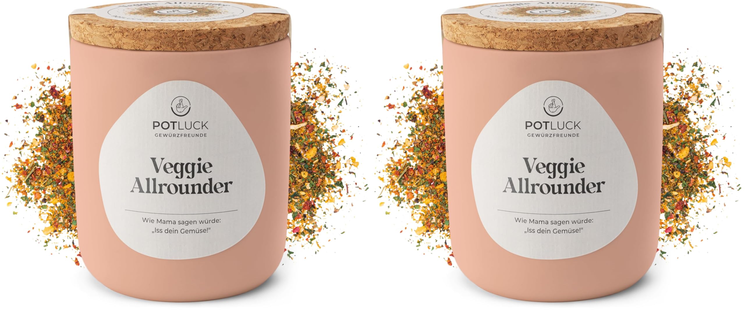 POTLUCK | Veggie Allrounder | Gewürzmischung im Keramiktopf | 65 g | Vegan, glutenfrei und mit natürlichen Inhaltsstoffen (Packung mit 2)