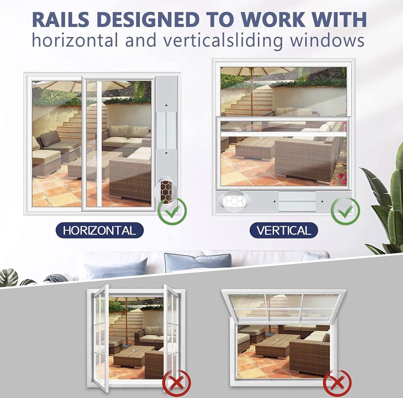 Kit de ventilación de Ventanas Aire Acondicionado - para Manguera de Escape de 13 cm en Sentido antihorario/en Sentido horario y de 15 cm en Sentido antihorario, para 43-140 cm Ventana - Sin manguera