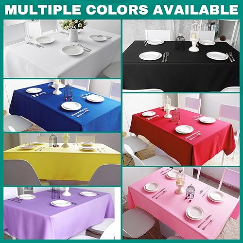 Miniatura 4 de Paquete de 40 manteles desechables de plástico blanco, 54 x 108 pulgadas, para mesas rectangulares, mantel desechable para cenas, fiestas,