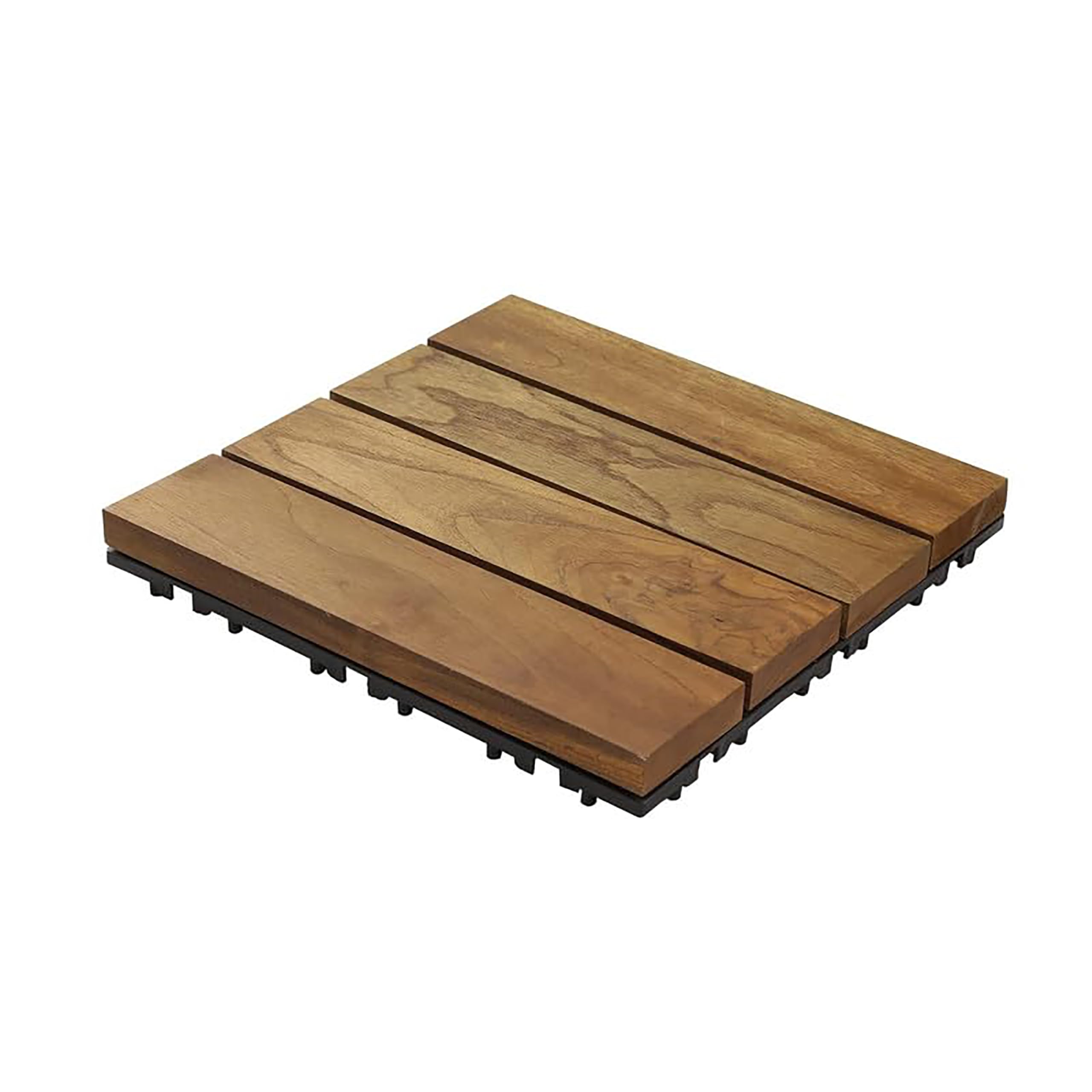 Sharpex Deck Tiles with Interlocking | 1 Piece Teck Wood Floor Decking Water Resistant Tile for Balcony, Terrace, Garden | Quick Flooring Solution for Indoor/Outdoor (Brown)