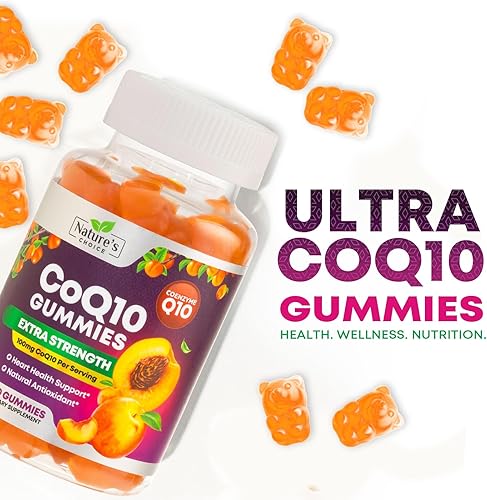 Miniatura 3 de CoQ10 - Gomitas para adultos de 100 mg, coenzima de absorción máxima Q10 (Ubiquinona)  Apoya la salud del corazón, energía celular, sin gluten,