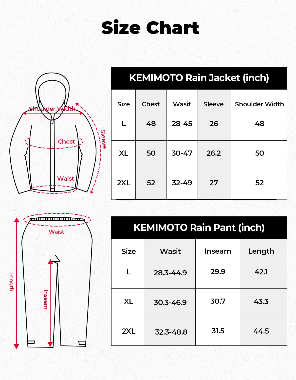 KEMIMOTO Combinaison de pluie pour homme, équipement de pluie de moto imperméable avec pantalon, 2 pièces, respirant pour l'extérieur