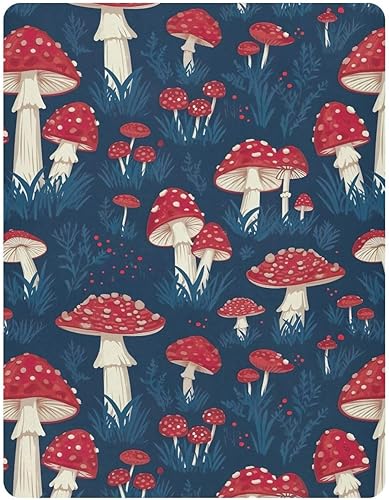 Miniatura 2 de Kigai Fitted Crib Sheet for Boys Girls,Red Mushroom Jersey Knit Baby Sheet for Standard Crib and Toddler Bed Mattresses, Cozy Soft Breathable, 28 x