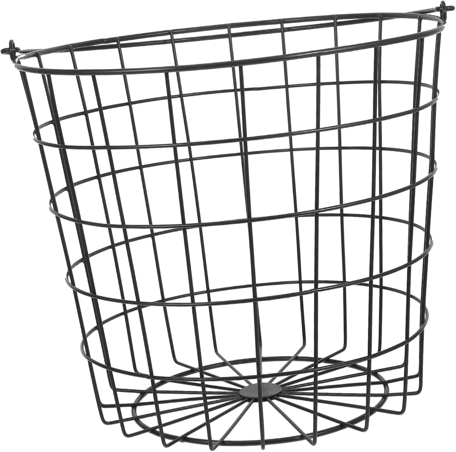 VOSAREA Metal Laundry Basket, Wire Laundry Hamper Dirty Clothes Basket Iron Utility Storage with Handle Grocery Trash Can for Kitchen Bathroom Laundry Room