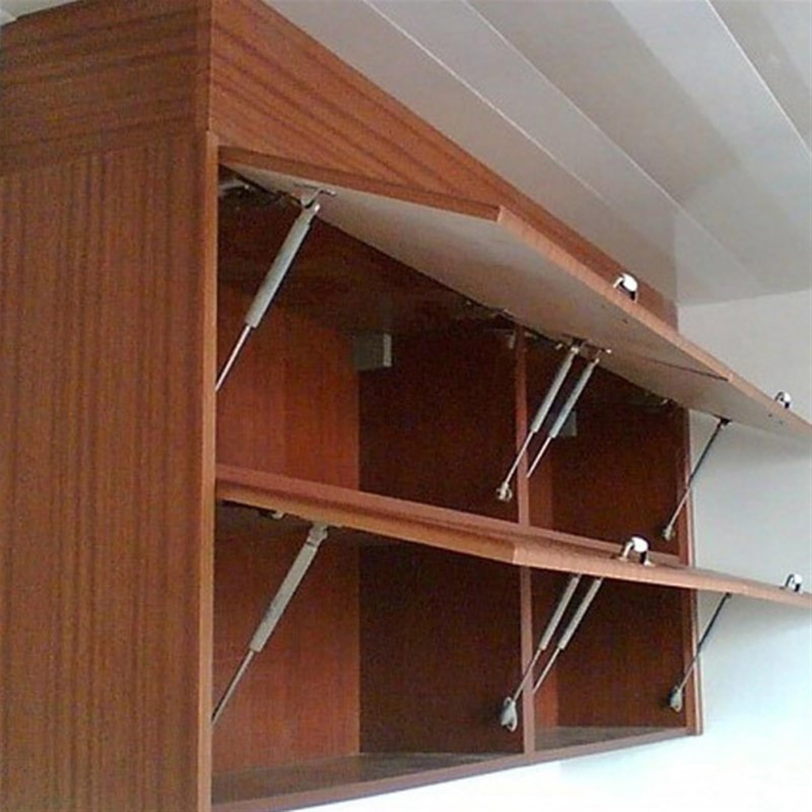 Puntal de resorte hidráulico Bisagras hidráulicas para puerta de armario cocina, resorte gas neumático, herrajes para muebles madera, 4 unidades, 100 N/10 KG(100N)