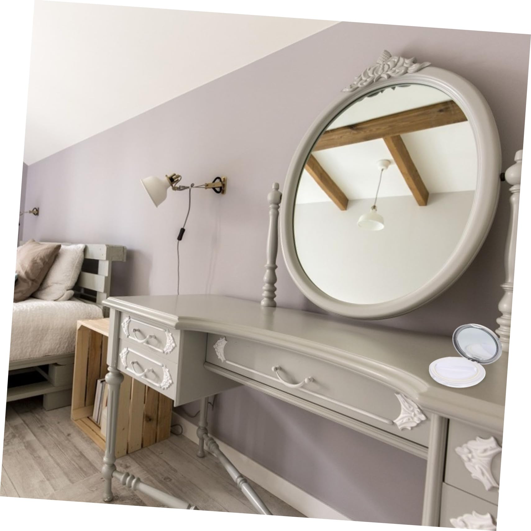 Didiseaon 3sets Portable Mesh Loose Powder Box for Trip Compact Powder Case Holder for Women with Mirror 2pcs*3