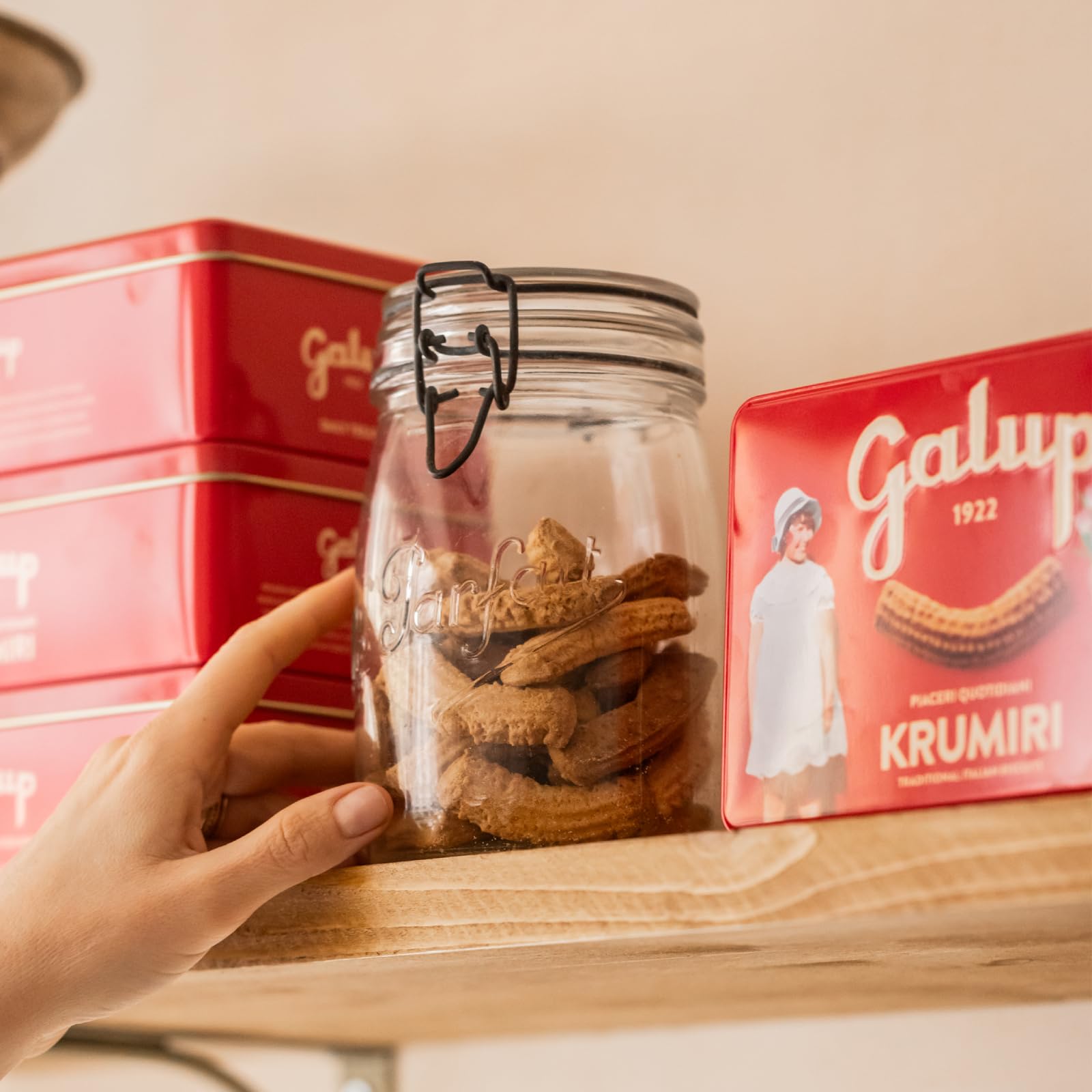 Galup Krumiri Piemontesi 250g in Latta Litografata - Biscotti al Burro e Uova Fresche - Frollini Tradizionali da Inzuppo per Colazione e Merenda - Elegante Confezione Regalo Vintage