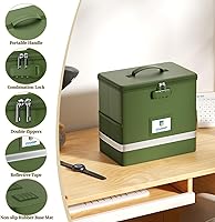 Vista 6 de Caja de archivos ignífuga con cerradura, organizador de almacenamiento de caja de documentos, adecuado para colgar carpetas de archivos