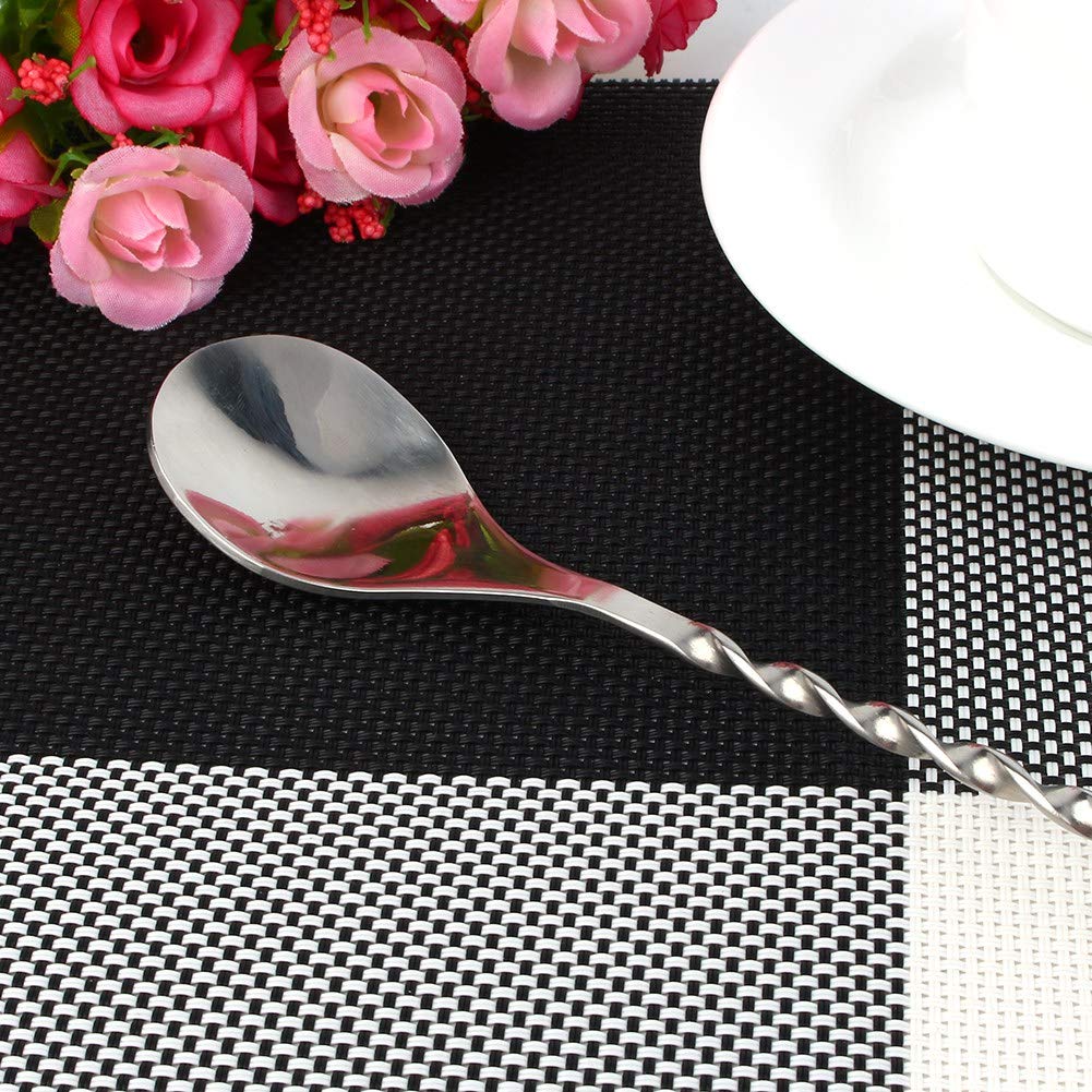 Stainless Steel Mixing Spoons, 28cm Long Handle Coffee Spoons Cocktail Stirrers Stirring Spoons Cocktail Spoon Long Tea Spoons Bartender Spoon for Coffee Cocktails