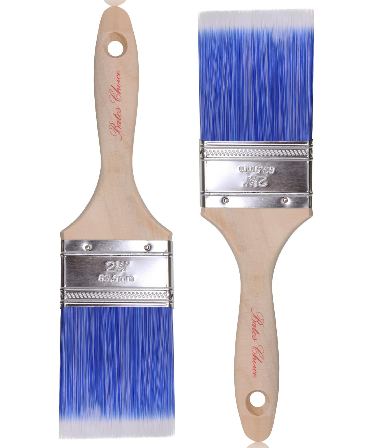Bates Paint Brushes, 2.5-Inch, 2 Pack, Treated Wood Handle for Walls, Furniture, and Staining