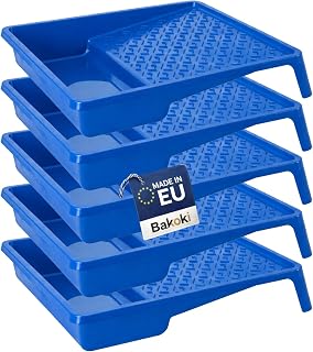 5X Farbwannen 33x35cm, Lackierwanne für Wandfarbe, Farbschale Kunststoff Blau |Breite 33cm, Länge 35cm| Malerzubehör, Malerbedarf
