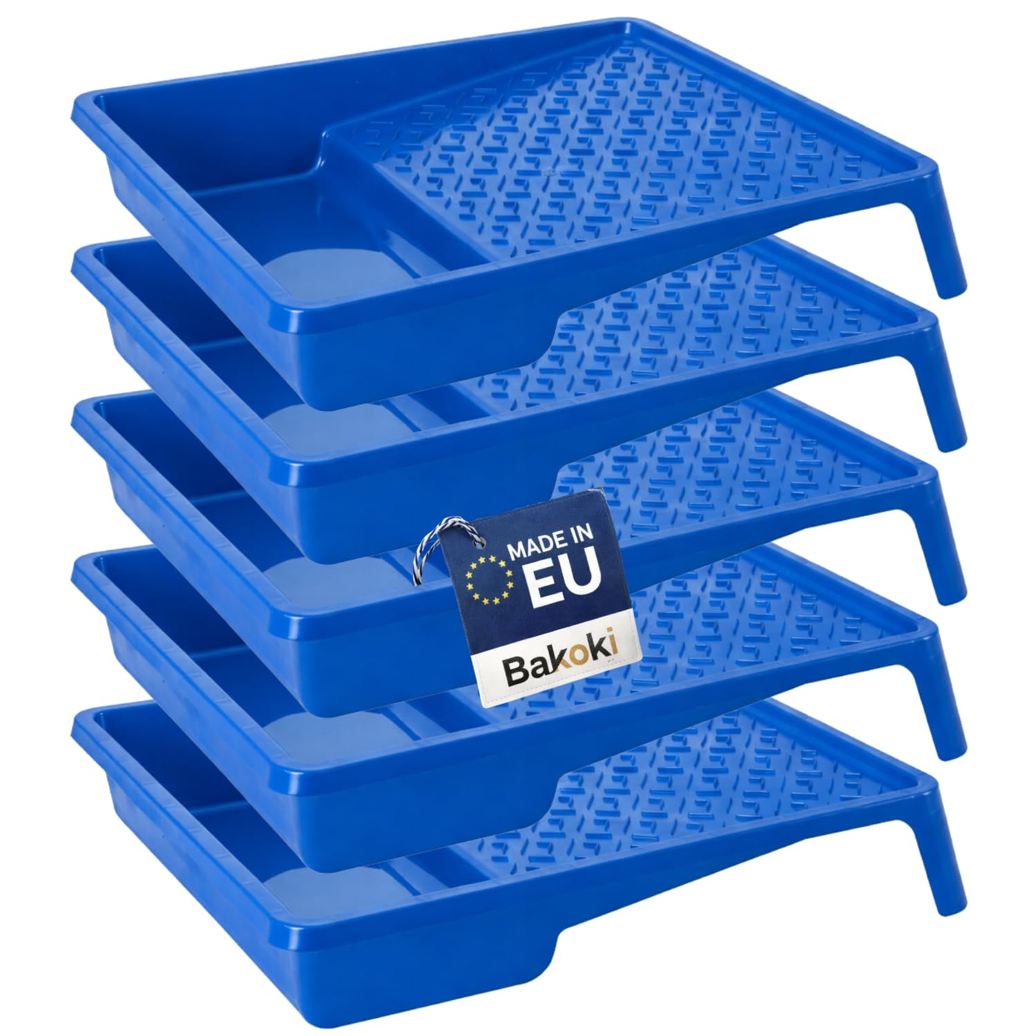 5 bandejas de Pintura de 33 x 35 cm, Bandeja de Pintura para Pintura de Pared, Bandeja de plástico Azul, Ancho 33 cm, Longitud 35 cm, Accesorios de Pintura, Suministros de Pintura