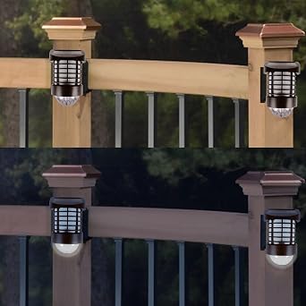 Crosslight Solar Fence Lights, Mount on Fence Posts or Walls, Weatherproof with White LEDs 12-Pack