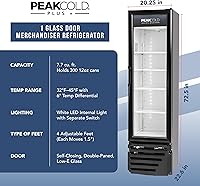 Vista 69 de PEAKCOLD+ 2-Door Upright Display Refrigerator - 25.7 Cubic Ft Energy Efficient Black Merchandiser Refrigerator With Glass Doors, White Interior &