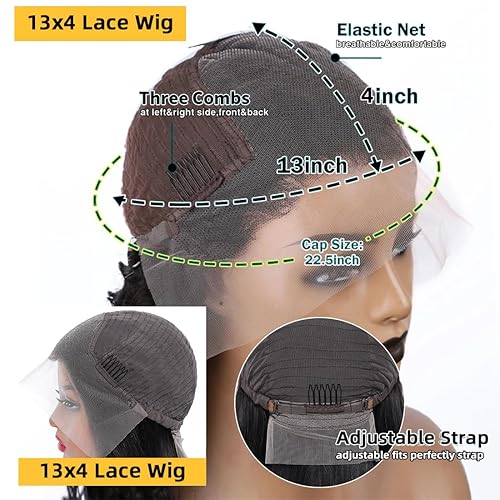 Miniatura 6 de WINOW Pelucas de cabello humano ondulado profundo con encaje frontal, densidad del 180 %, transparente HD, 13 x 4, pelucas de encaje frontal para