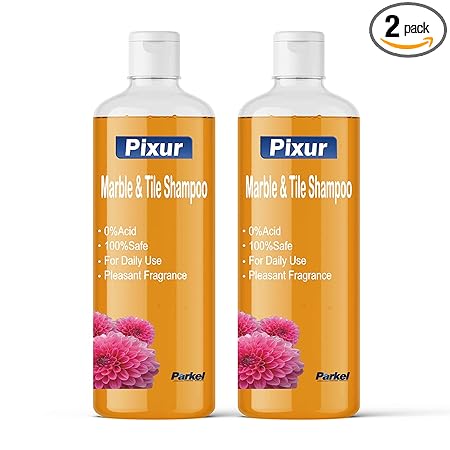 Pixur Marble And Tile Shampoo Orange Pack Of 2 Pcs x 1 L/Floor Cleaner/Thick Liquid / 0% Hcl Acid/Safe On All Type Floor/Eco Friendly/No Harmful Chemicals/For Home,Office,Kitchen,Bathroom