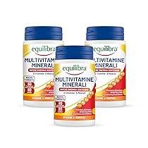 Equilibra Integratori Alimentari, Multivitamine, 12 Vitamine e 6 Minerali con Luteina, Indicato per Diete Povere di Minerali e Vitamine o Aumentato Fabbisogno, 3 Pezzi da 60 Compresse