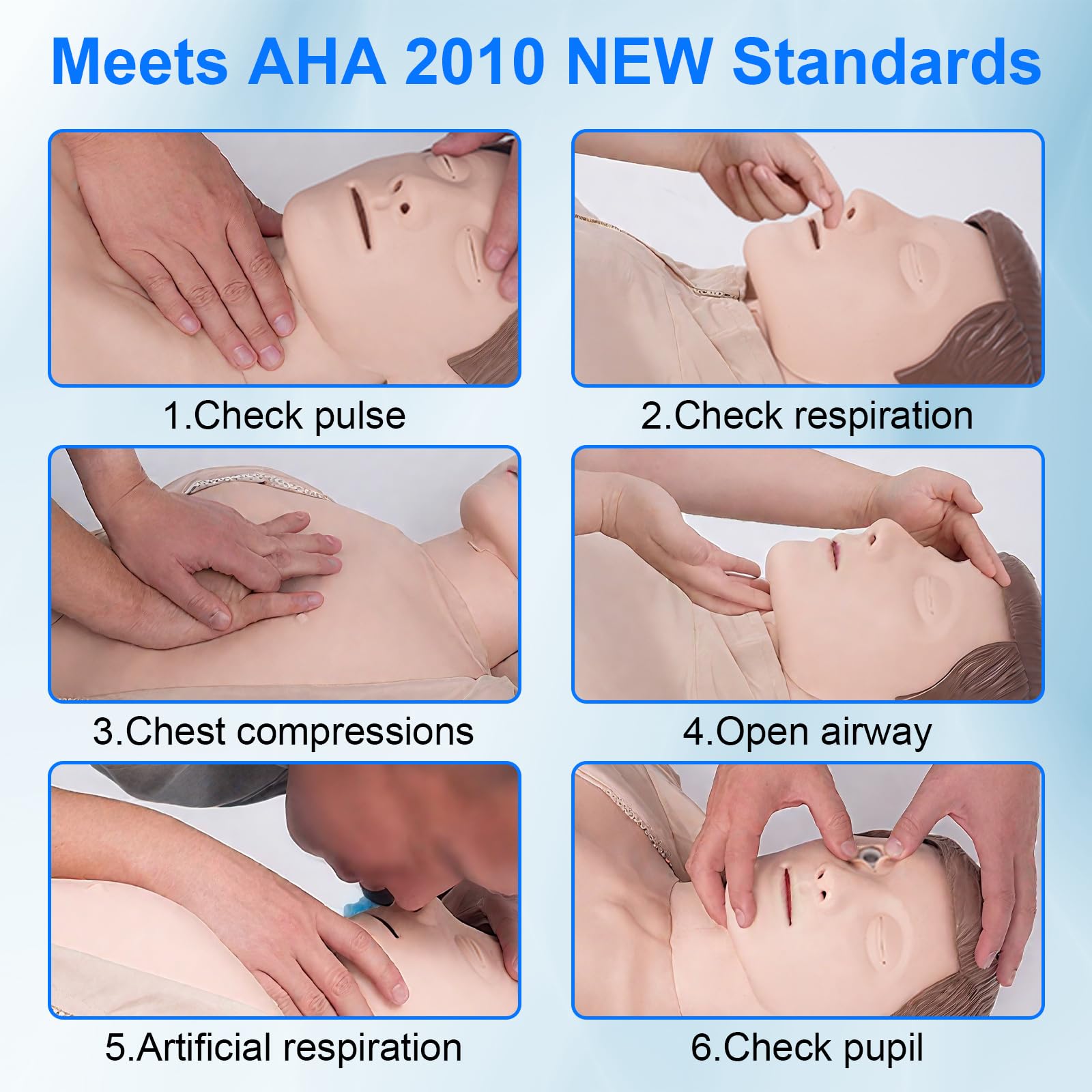 Reanimationspuppe Erwachsene Erste Hilfe Trainingspuppe CPR Übungspuppe Manikins Medizinische Puppe für Erste-Hilfe-Schulungen, Patientenaufklärung und Unterricht (Erwachsene)