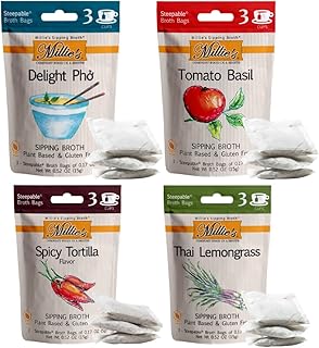 MILLIE'S SIPPING BROTH Steepable Vegetable Broth with Savory Seasonings for Snack Urges | Vegan, Keto, Gluten Free, Interm...