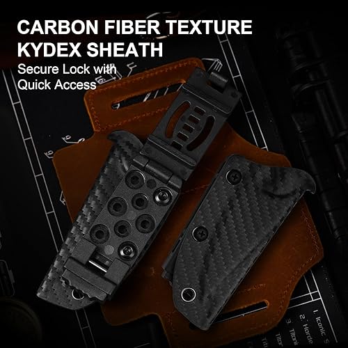 Miniatura 101 de Kizer Mini Harpoon Cuchillo de hoja fija con funda, cuchillo de caza de hoja de 3 V con mango G10, cuchillos pequeños EDC de hoja fija para camping