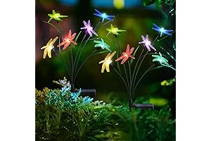 Dragonfly Solar Lights Outdoor Waterproof - Swinging Decoration Set for Yard, Patio, Garden