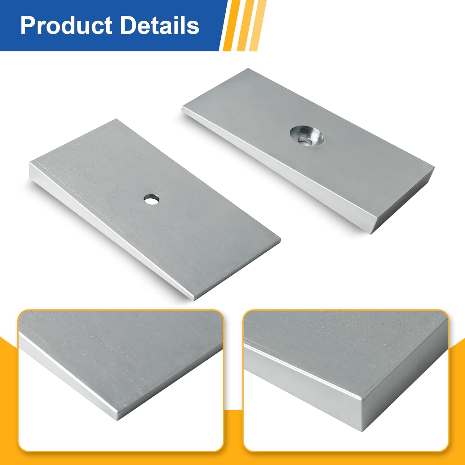 2.5" Wide 4° Degree Steel Leaf Spring Shims 800061 2PCS (Silver)