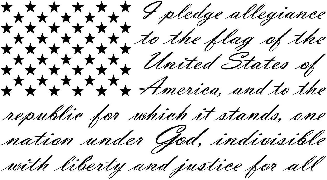 American Flag Pledge of Allegiance Vinyl Wall Window car Sticker Decal (Black, 22''x39'')